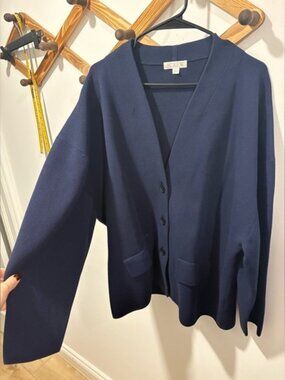 J. Crew Navy Blue Sweater Blazer Cardigan | Size 3X